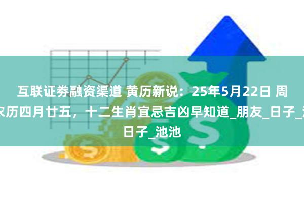 互联证劵融资渠道 黄历新说：25年5月22日 周四 农历四月廿五，十二生肖宜忌吉凶早知道_朋友_日子_池池